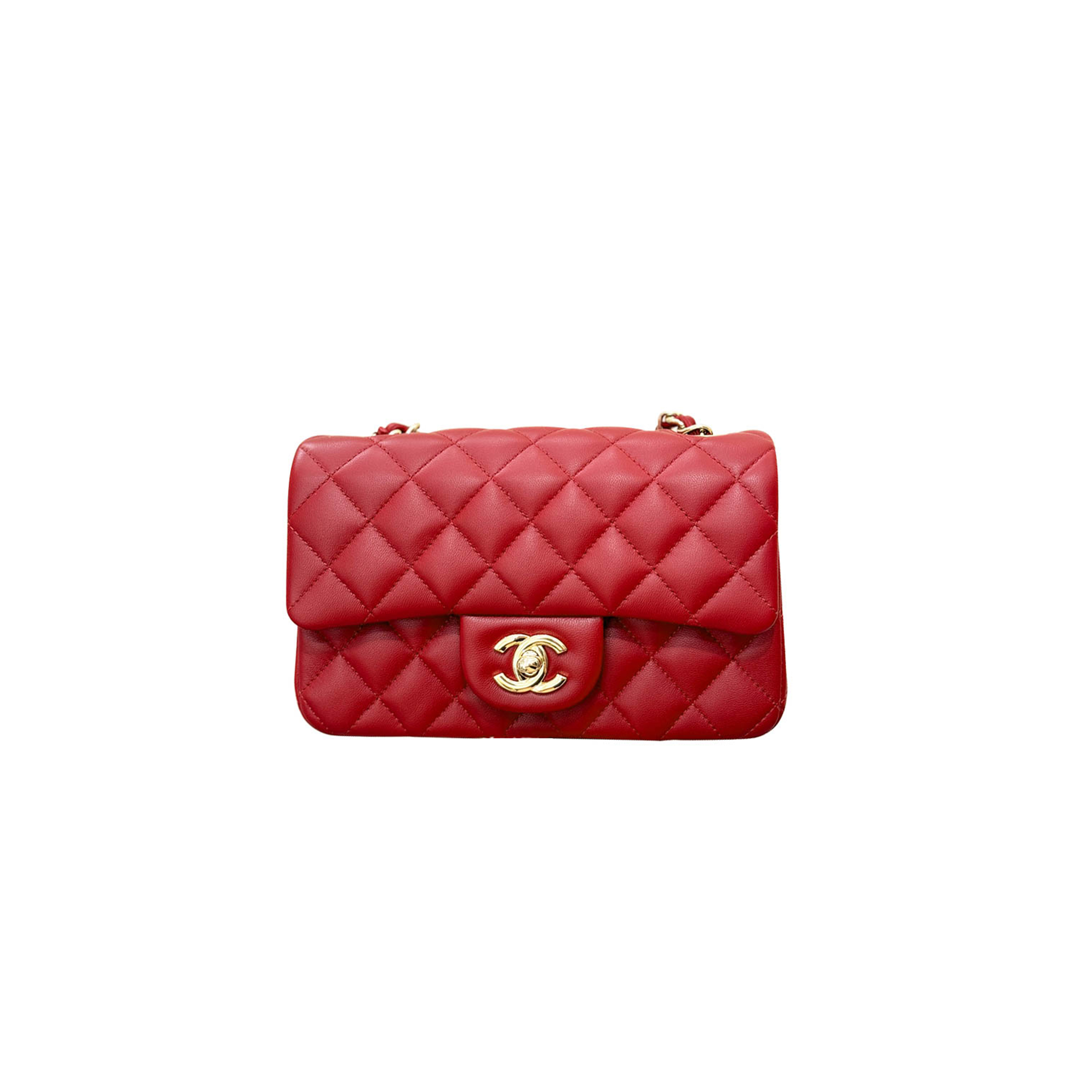 CHANEL LAMBSKIN QUILTED MINI DOUBLE FLAP DARK A01116 (20*12*7cm)